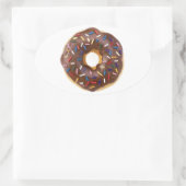 Sticker Ovale Épersion de chocolat Doughnut (Sac)