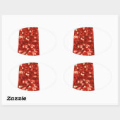 Sticker Ovale épingle vintage rouge (Feuille)
