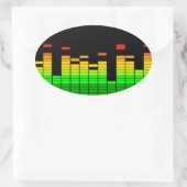 Sticker Ovale Equalizer Vibes from the Beat of DJ Music decor (Sac)
