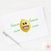 Sticker Ovale équipage de citron drôle et mignon (Enveloppe)