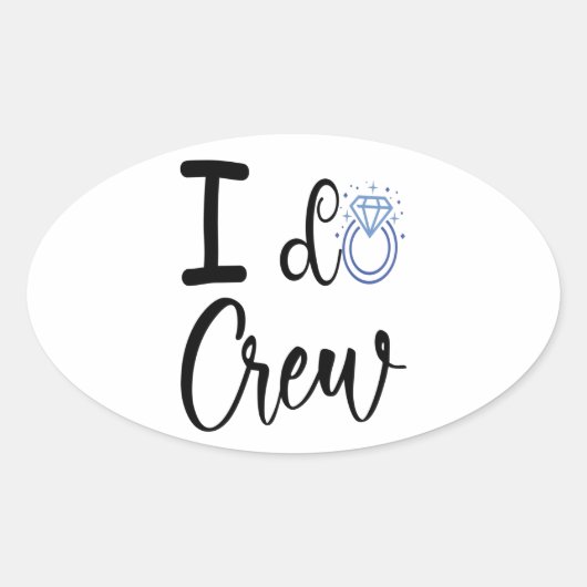 Sticker Ovale Équipe de mariage de mariage de mariée (Devant)