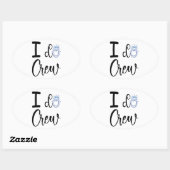 Sticker Ovale Équipe de mariage de mariage de mariée (Feuille)