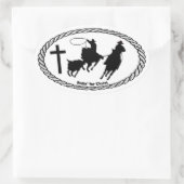 Sticker Ovale Équipe Roping l'euro style croisé (Sac)