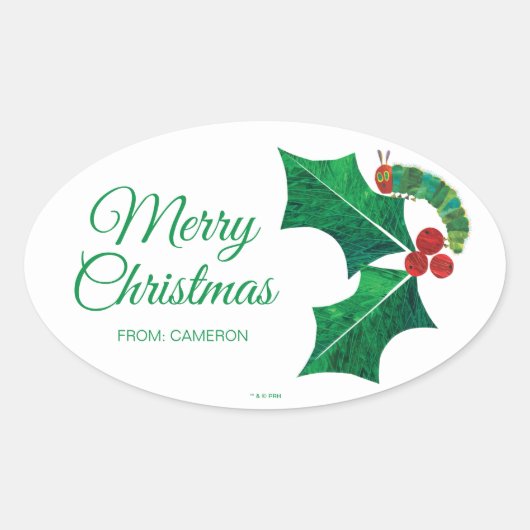 Sticker Ovale Eric Carle Christmas Caterpillar (Devant)