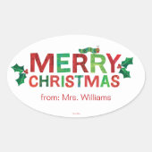 Sticker Ovale Eric Carle | Joyeux Noël (Devant)