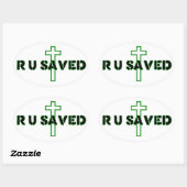 Sticker Ovale Es-tu sauvé ? (Feuille)