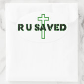 Sticker Ovale Es-tu sauvé ? (Sac)