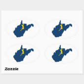 Sticker Ovale Escalade en Virginie occidentale (Feuille)