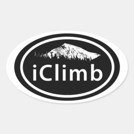 Sticker Ovale Escalade iClimb Mountain (Devant)