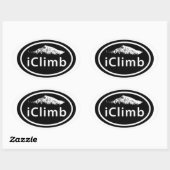 Sticker Ovale Escalade iClimb Mountain (Feuille)