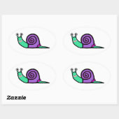 Sticker Ovale Escargot de fille (Feuille)