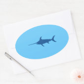 Sticker Ovale Espadon bleu (Enveloppe)