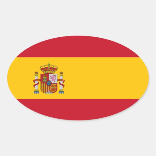 Sticker Ovale Espagne - Drapeau espagnol (Devant)