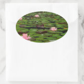 Sticker Ovale Etang de fleurs de lys d'eau rose (Sac)