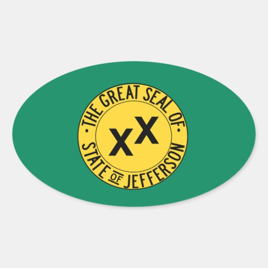 Sticker Ovale État de Jefferson (Devant)