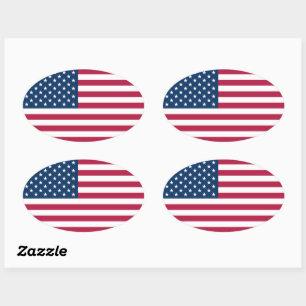 Sticker Ovale États-Unis d'Amérique drapeau patriotique USA