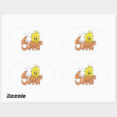 Sticker Ovale Été 5 (Feuille)