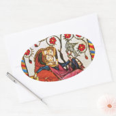 STICKER OVALE ETERNEL LOVE VALENTINE'S DAY OVAL PARCHMENT (Enveloppe)