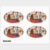 STICKER OVALE ETERNEL LOVE VALENTINE'S DAY OVAL PARCHMENT (Feuille)