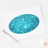 Sticker Ovale Étincelle de turquoise (Enveloppe)