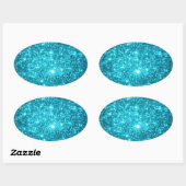 Sticker Ovale Étincelle de turquoise (Feuille)