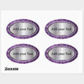 Sticker Ovale Étincelles violettes Glittery Glam (Feuille)