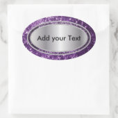 Sticker Ovale Étincelles violettes Glittery Glam (Sac)