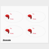 Sticker Ovale Étiquette-cadeau Noël de Noël de Noël (Feuille)