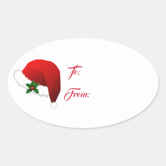 Sticker Ovale Étiquette-cadeau Noël de Noël de Noël (Devant)