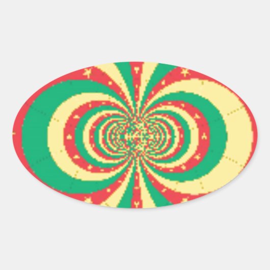 Sticker Ovale étoile à cinq branches République du Cameroun (Devant)