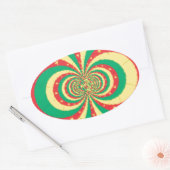 Sticker Ovale étoile à cinq branches République du Cameroun (Enveloppe)