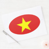 Sticker ovale étoile jaune drapeau du Vietnam (Enveloppe)