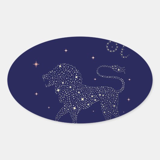 Sticker Ovale étoile leo (Devant)