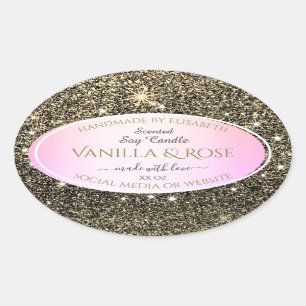 Sticker Ovale Étoiles de Parties scintillant tendance Emballage 