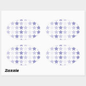 Sticker Ovale Étoiles Patriotique Blue Ombre (Feuille)