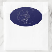 Sticker Ovale étoiles sagittaire (Sac)