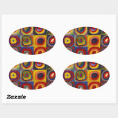 Sticker Ovale Étude des couleurs des cercles Carré (Feuille)