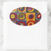 Sticker Ovale Étude des couleurs des cercles Carré (Sac)