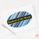 Sticker Ovale "Étudiant de la semaine !" + Gris et Bleu (Enveloppe)