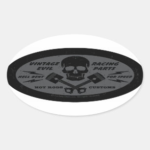 Sticker Ovale Évil vintage 012B