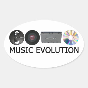 Sticker Ovale Évolution de la musique