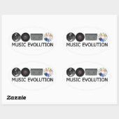 Sticker Ovale Évolution de la musique (Feuille)