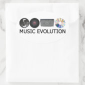 Sticker Ovale Évolution de la musique (Sac)