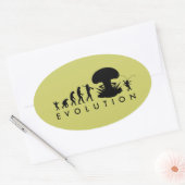 Sticker Ovale Évolution de l'Homme et du Cafard Graphique d'évol (Enveloppe)