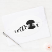 Sticker Ovale Évolution de l'Homme et du Cafard Tableau d'évolut (Enveloppe)