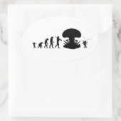 Sticker Ovale Évolution de l'Homme et du Cafard Tableau d'évolut (Sac)