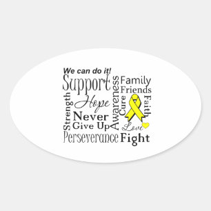 Sticker Ovale Ewing Sarcoma Mots de soutien