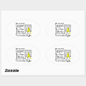 Sticker Ovale Ewing Sarcoma Mots de soutien (Feuille)