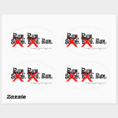 Sticker Ovale exécuter, exécuter, exécuter (Feuille)