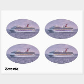Sticker Ovale Expédition en violet (Feuille)